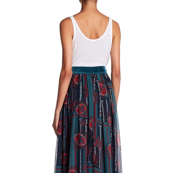 NWT: Printed Chiffon Maxi Skirt - Picture 4 of 6